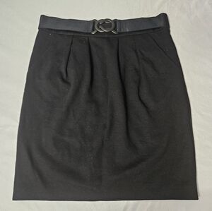 Trina Turk LA Valencia lined Black Belted A Line Grunge Skirt With Pleats Size 2